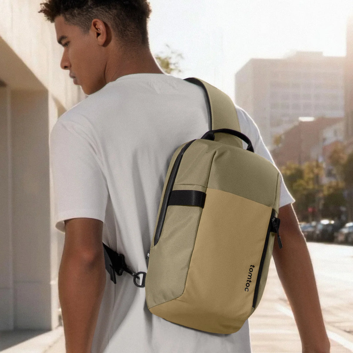 tomtoc Navigator-T24 14" 7L Travel Sling Bag - Khaki(T24M1K1) - 12