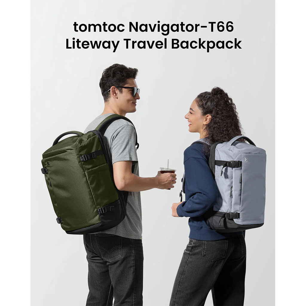 tomtoc Navigator-T66 16" 28L Liteway Universal Travel Backpack - Green(T66S1T1) - 6