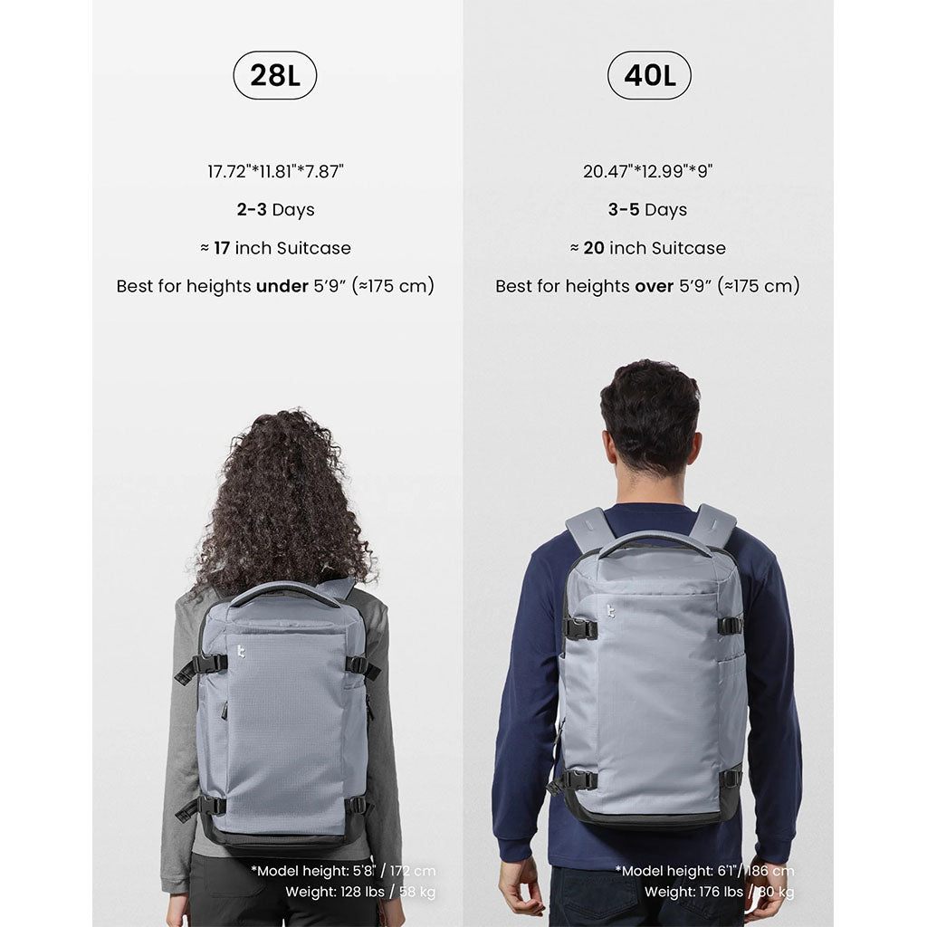tomtoc Navigator-T66 16" 28L Liteway Universal Travel Backpack - Light Gray(T66S1G2) - 2