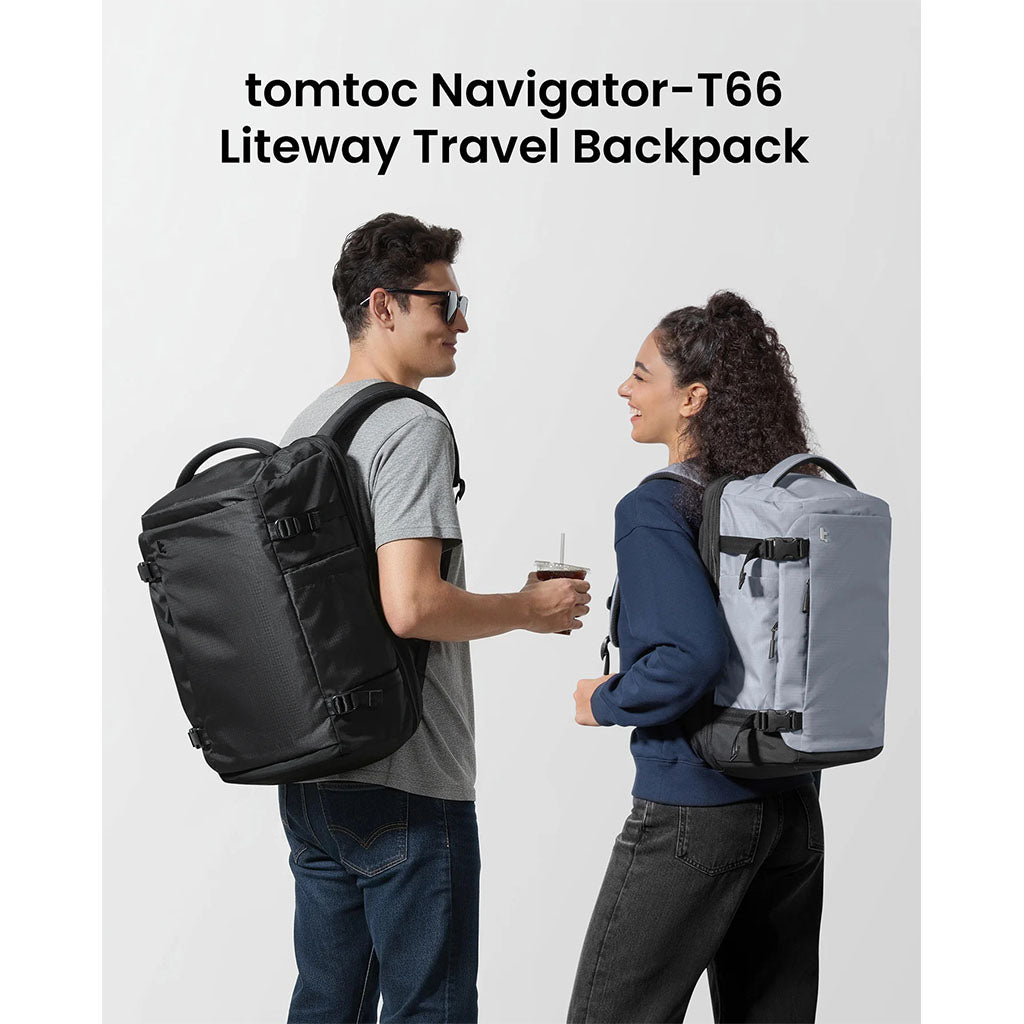 tomtoc Navigator-T66 16" 28L Liteway Universal Travel Backpack - Light Gray(T66S1G2) - 4