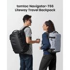 tomtoc Navigator-T66 16" 28L Liteway Universal Travel Backpack - Light Gray(T66S1G2) - 4