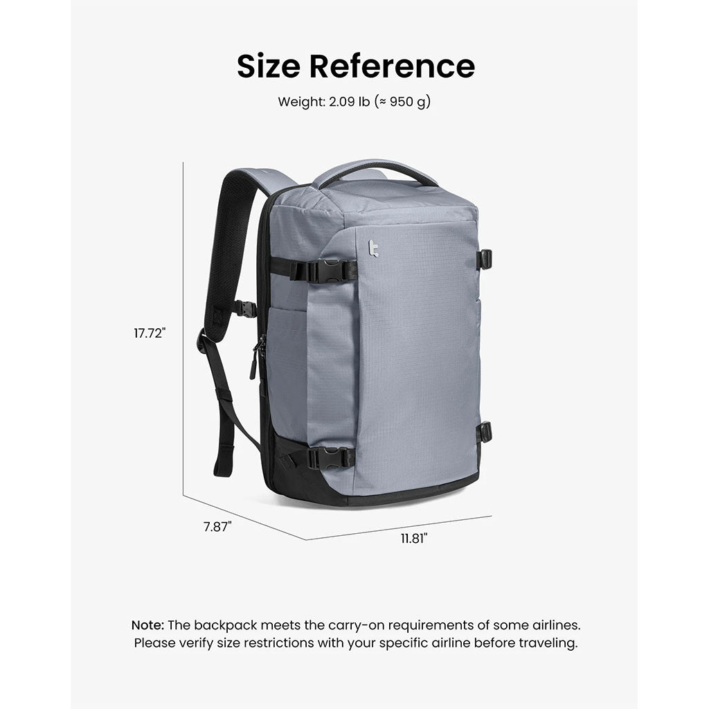 tomtoc Navigator-T66 16" 28L Liteway Universal Travel Backpack - Light Gray(T66S1G2) - 5