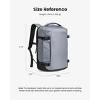 tomtoc Navigator-T66 16" 28L Liteway Universal Travel Backpack - Light Gray(T66S1G2) - 5
