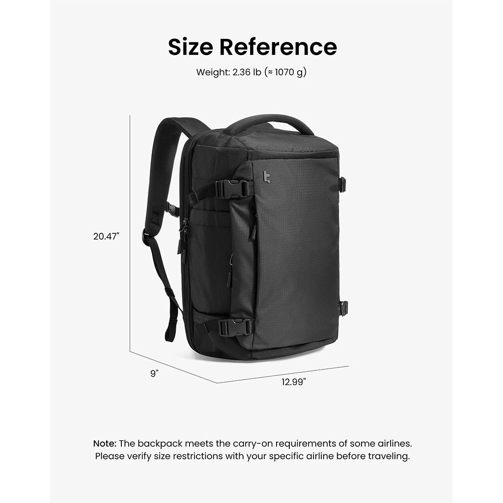 tomtoc Navigator-T66 17" 40L Liteway Travel Backpack - Black(T66M1D2) - 5