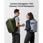 tomtoc Navigator-T66 17" 40L Liteway Travel Backpack - Green(T66M1T1) - 7