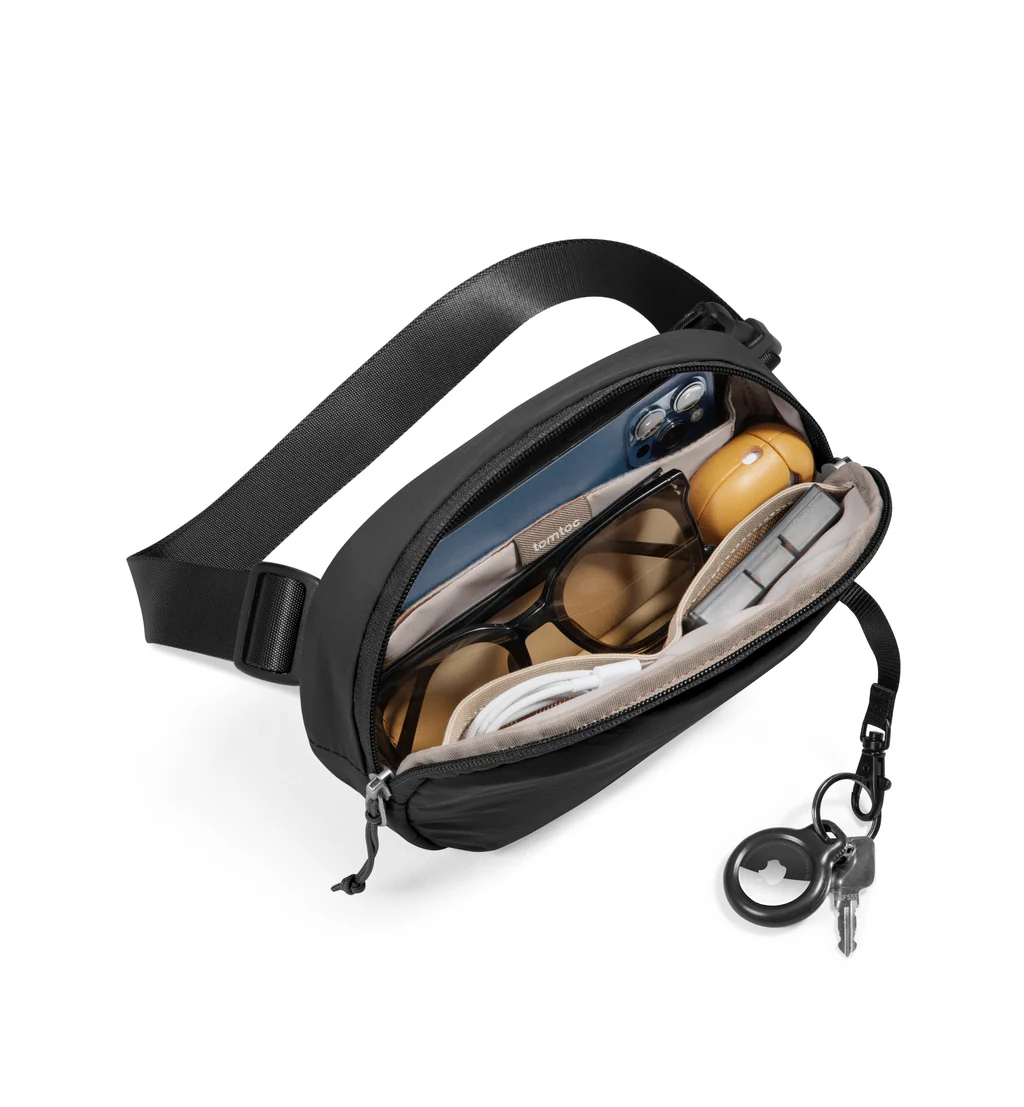 tomtoc Sling Bean Belt Bag 1.5L - Black(T32S1D1) - 3