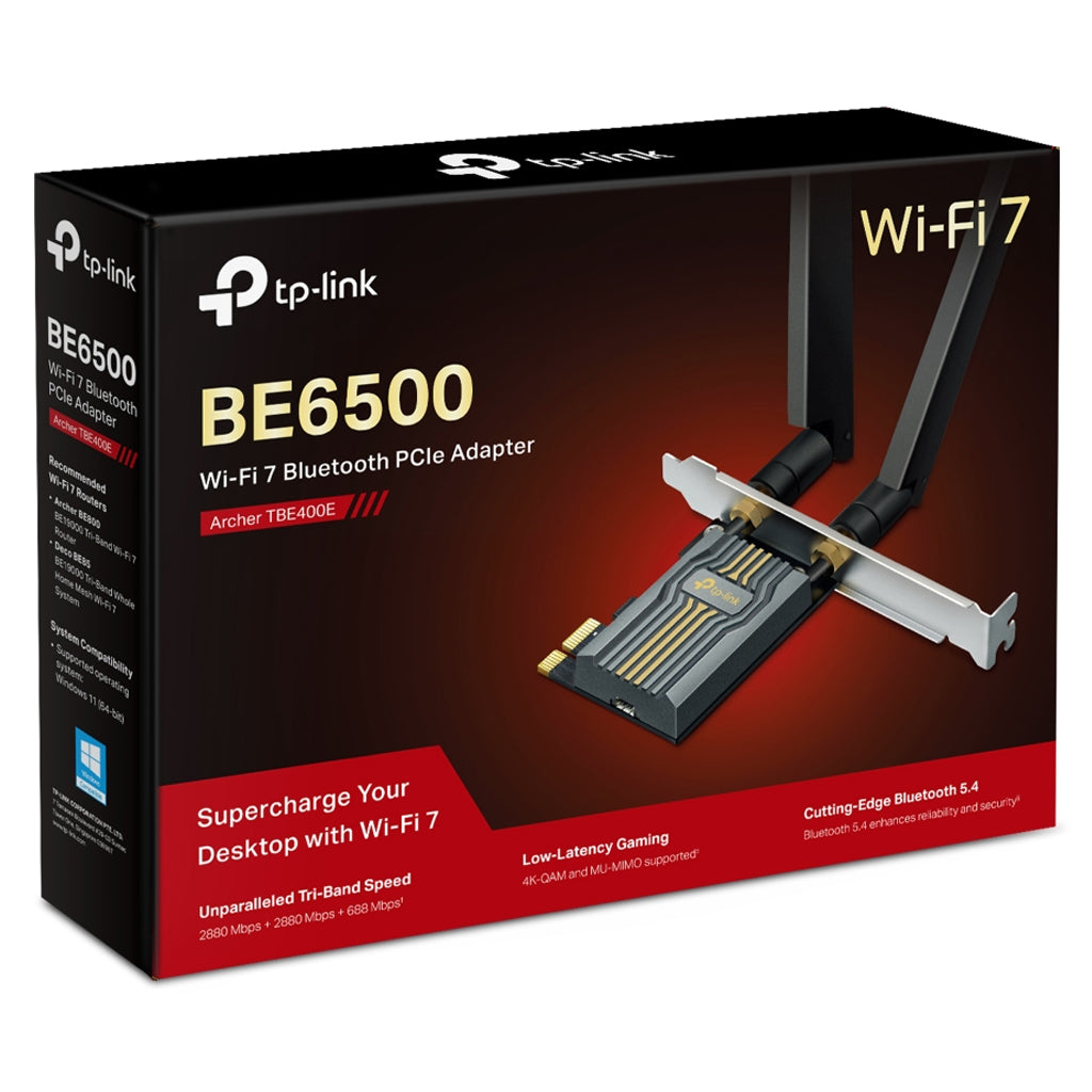TP-Link Archer TBE400E BE6500 Wi-Fi 7 Tri-Band Bluetooth 5.4 PCIe Adapter(ARCHER TBE400E) - 4