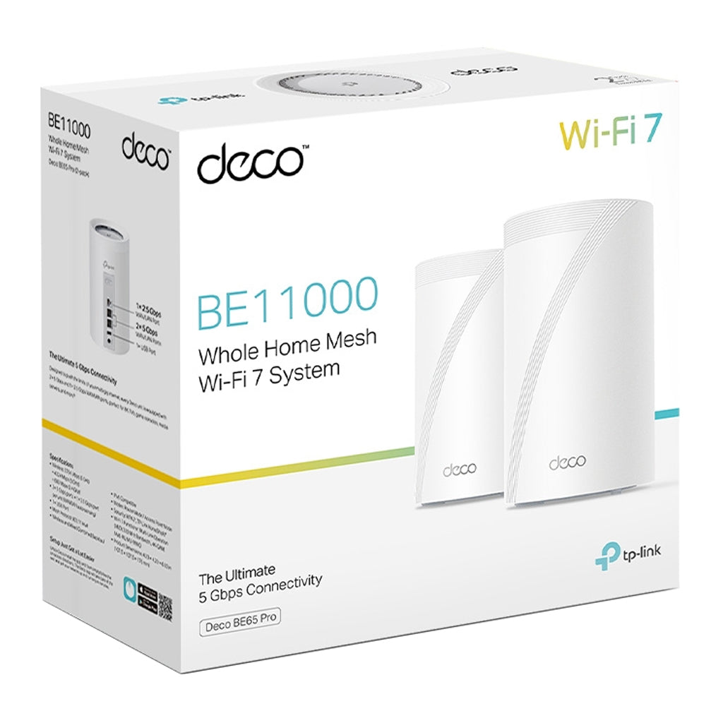 TP-Link Deco BE65 Pro BE11000 Tri-Band Mesh Wi-Fi 7 System - 2 Pack(Deco BE65 Pro(2-pack)) - 9
