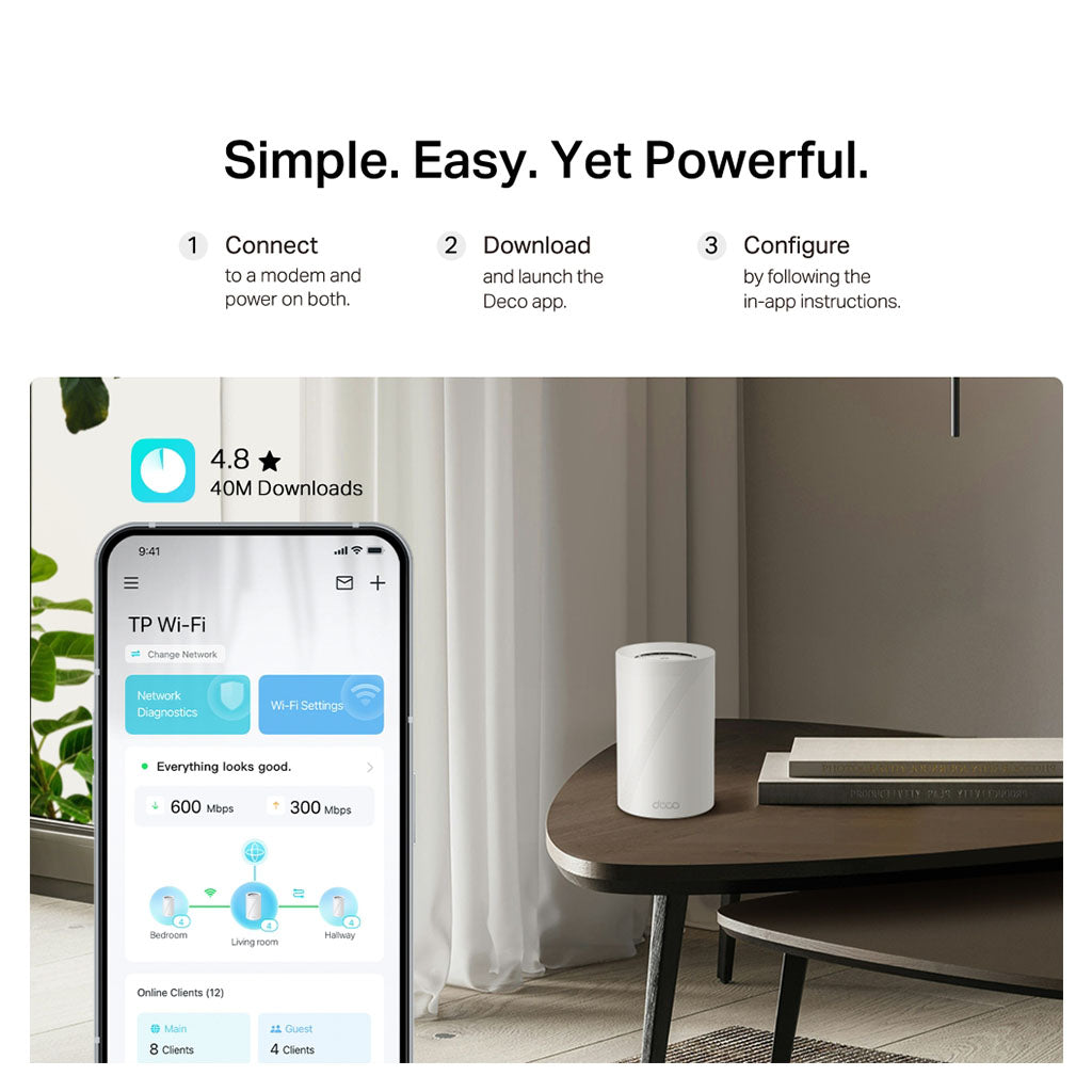 TP-Link Deco BE68 BE14000 Tri-Band Whole Home Mesh Wi-Fi 7 System - 2 Pack(Deco BE68(2-pack)) - 6