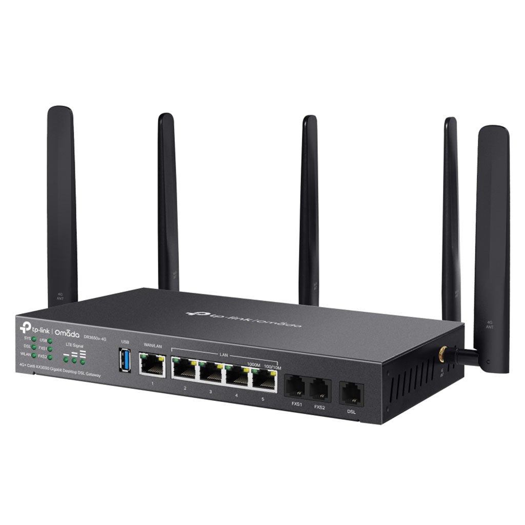 TP-Link DR3650v-4G Omada 4G+ Cat6 AX3000 Wi-Fi 6 Gigabit Desktop DSL Gateway(DR3650v-4G) - 3