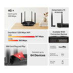 TP-Link Mercusys MB235-4G 4G+ Cat6 AC1200 Wireless Dual Band Gigabit Router(MB235-4G) - 4