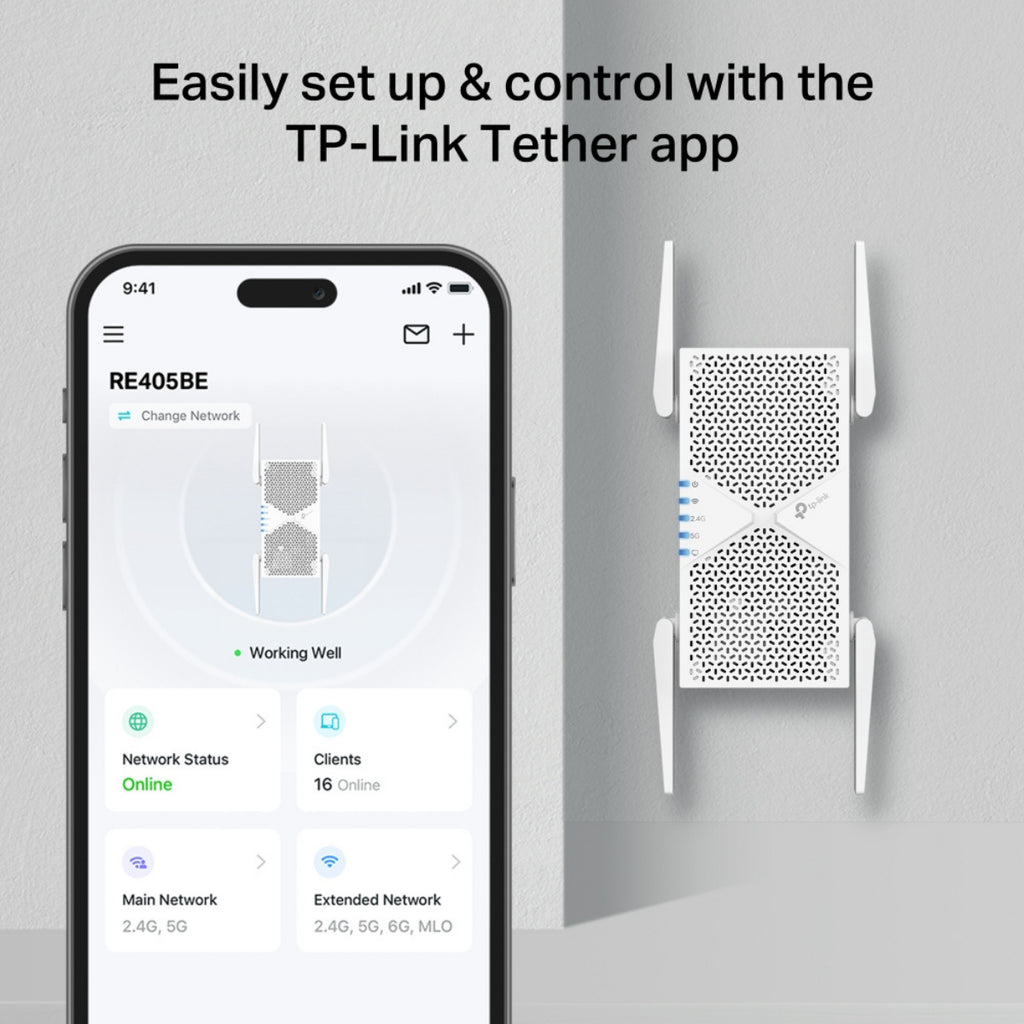 TP-Link RE405BE BE6500 Dual-Band Wi-Fi 7 Range Extender(RE405BE) - 10