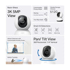 TP-Link TC74 Pan/Tilt AI Home Security Wi-Fi Camera(TC74) - 9