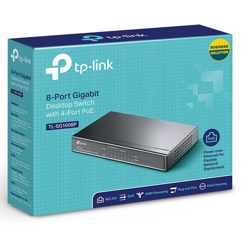 TP-Link TL-SG1008P 8-Port Gigabit Desktop Switch with 4-Port PoE(TL-SG1008P) - 5