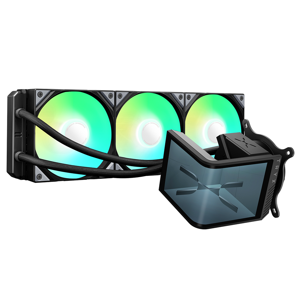 TRYX PANORAMA SE ARGB L-Shaped AMOLED 360mm Liquid CPU Cooler - Black(L-P360L-AM3M-G0K) - 2