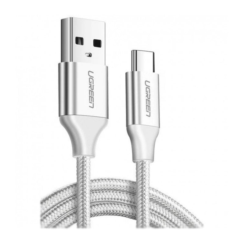 Ugreen 3m USB-A 2.0 to USB-C Charging Cable - Silver/White(60409) - 2