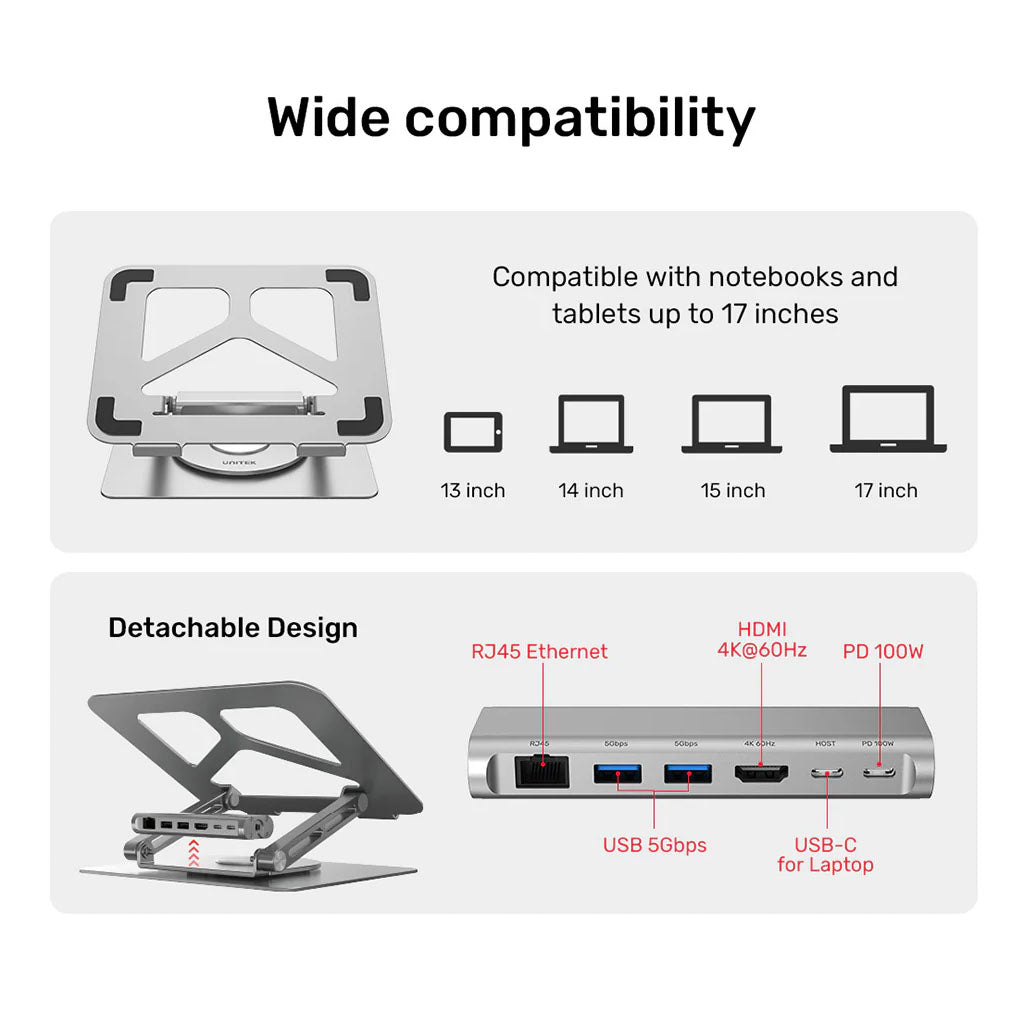 Unitek USB-C Laptop Docking Station(D1109A) - 7