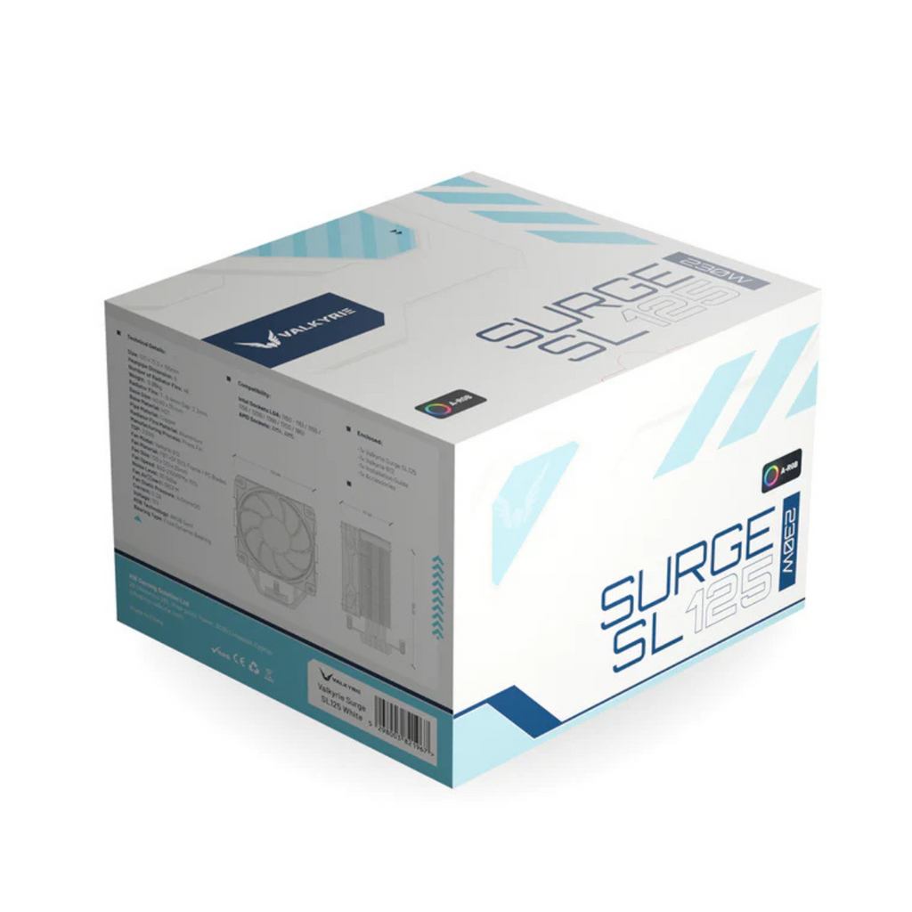 Valkyrie Surge SL125 CPU Air Cooler - White(Surge SL125 WH) - 8