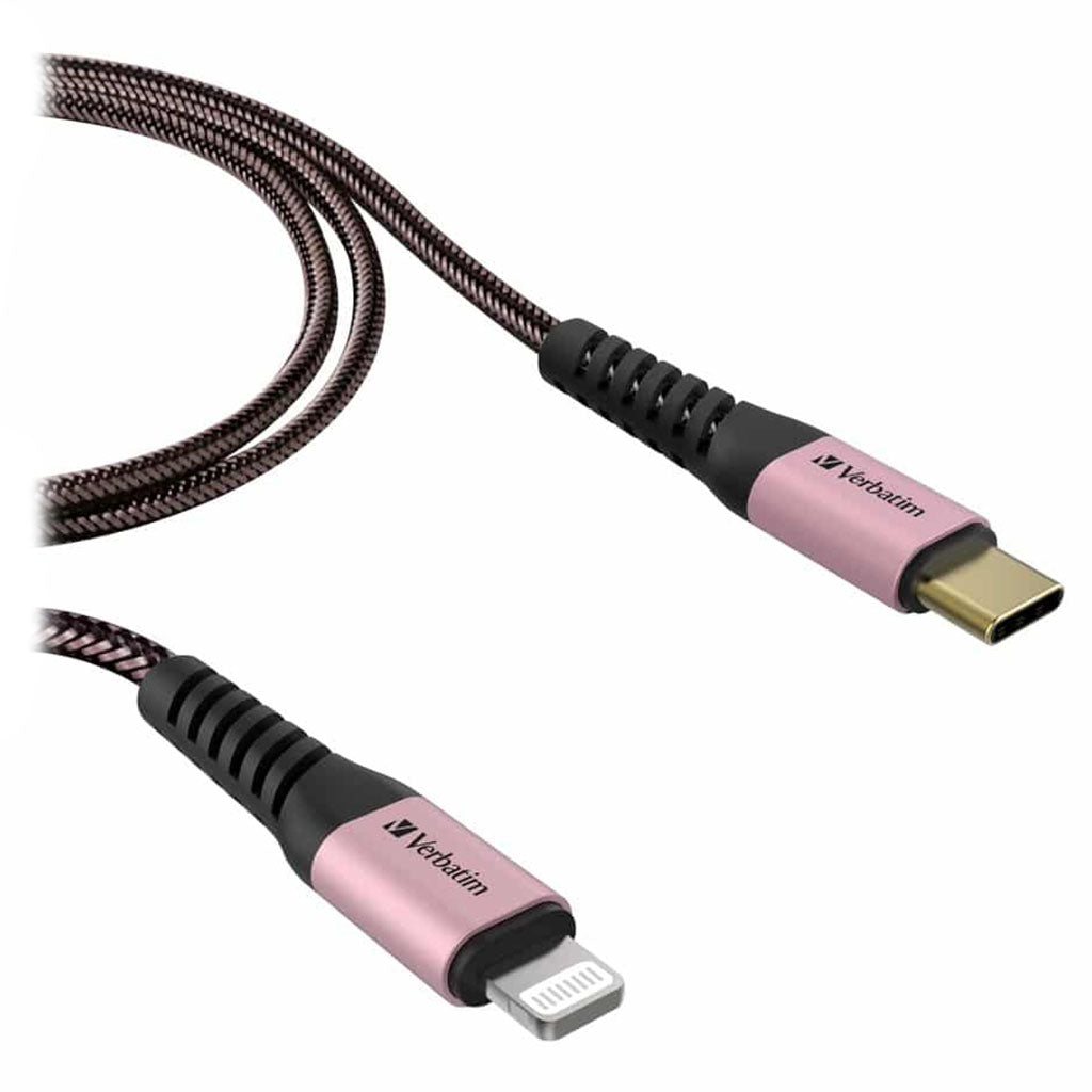 Verbatim 120cm Tough Max Type-C to Lightning Cable - Rose Gold(66050) - 2
