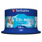Verbatim CD-R White InkJet Printable 80 Min 700MB  - 50 Pack(41908) - 2