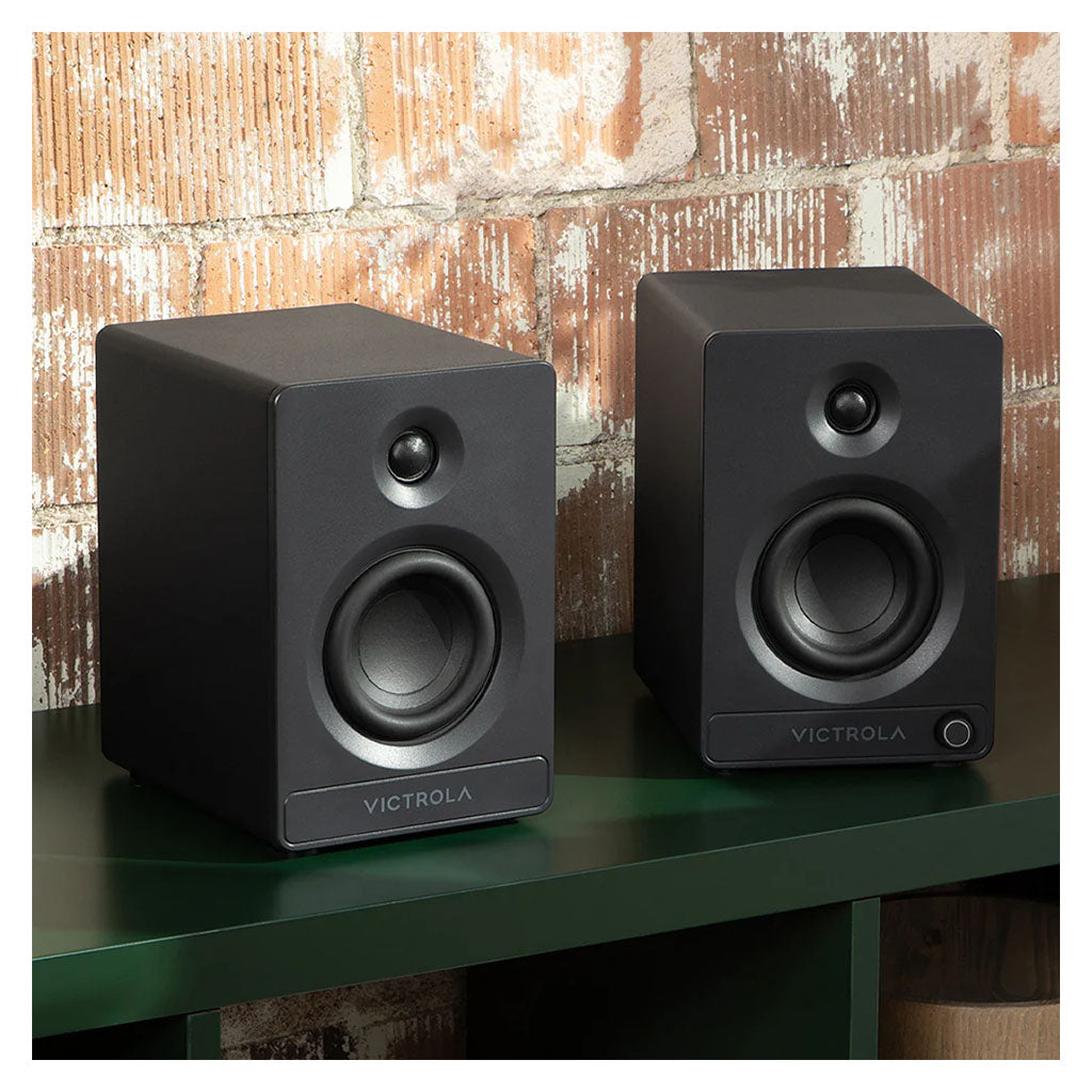 Victrola Automatic Turntable + Victrola Tempo Bookshelf Speakers Bundle - Black(VPT-800-BLK-BUN) - 4