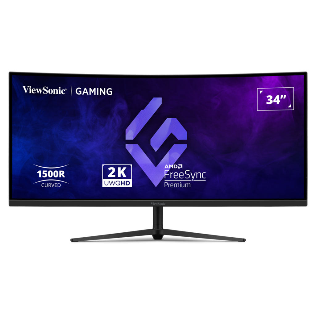 ViewSonic VX3418C-2K 34" 180Hz 2K UWQHD 1ms HDR10 Adaptive Sync VA Curved Gaming Monitor(VX3418C-2K) - 1