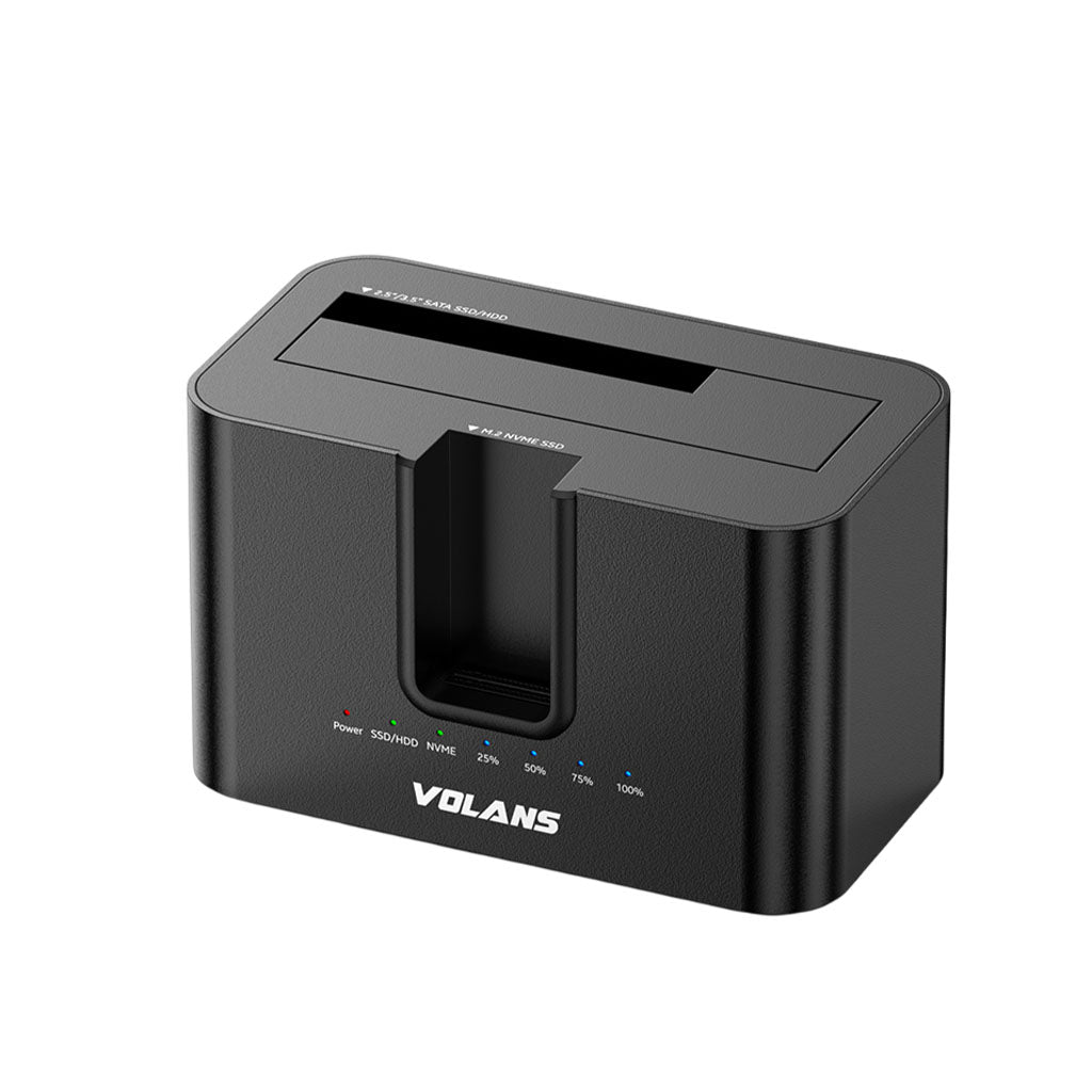 VOLANS VL-DS50 2 Bay Aluminium USB-C 2.5"/3.5" HDD + M.2 SSD Docking Station(VL-DS50) - 1