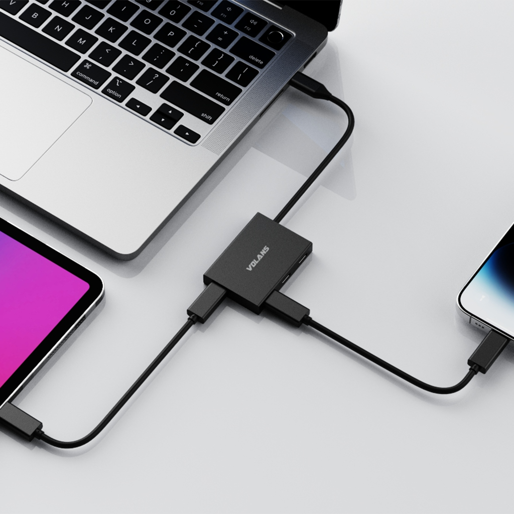 VOLANS VL-HC04S Aluminium USB-C (10Gbps) to 4-Port USB-C Hub(VL-HC04S) - 4