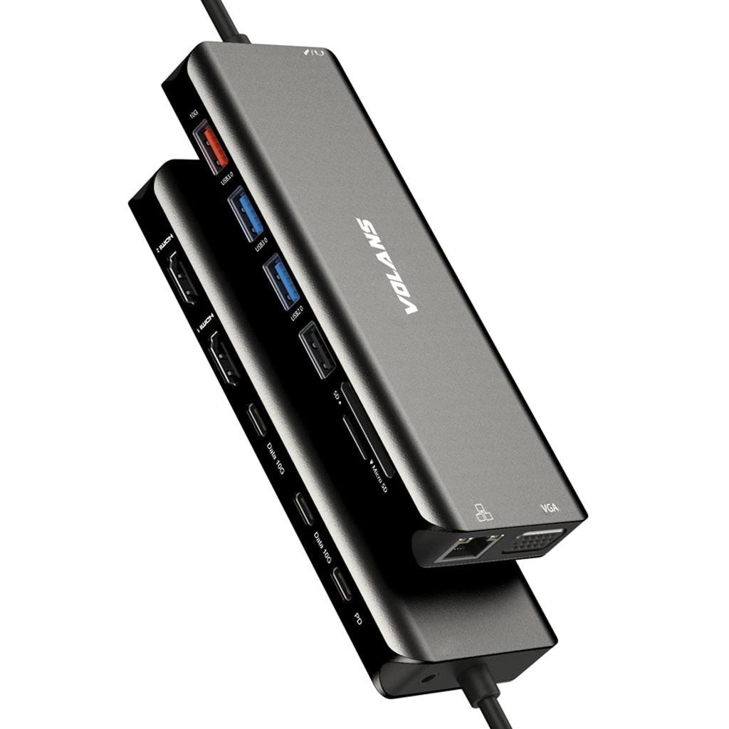 Volans VL-UCTDMH-S2 Aluminum 14-in-1 USB-C Hub with 100W PD(VL-UCTDMH-S2) - 1
