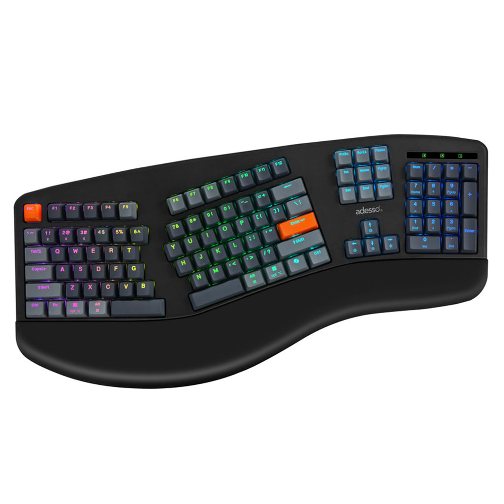Adesso EasyTouch 1500 Wireless Ergonomic Mechanical Keyboard - MX Cherry Red Switch(EASYTOUCH 1500) - 1