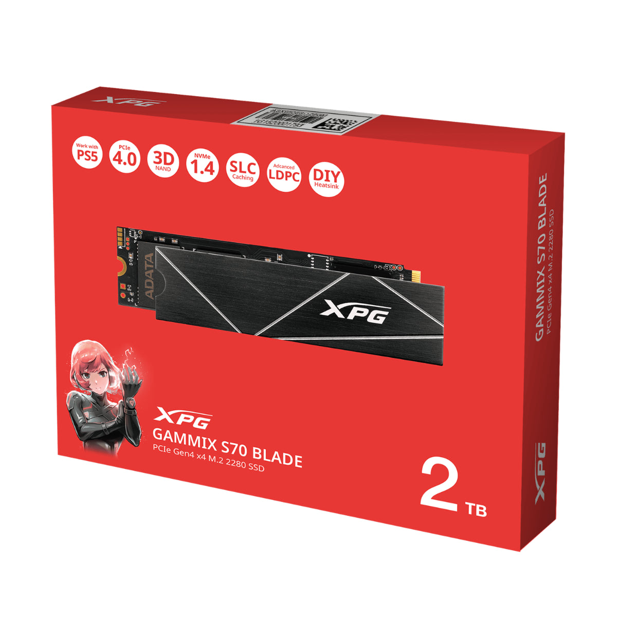 XPG GAMMIX S70 BLADE 2TB PCIe 4.0 NVMe M.2 2280 SSD - AGAMMIXS70B-2T-CS(AGAMMIXS70B-2T-CS) - 6