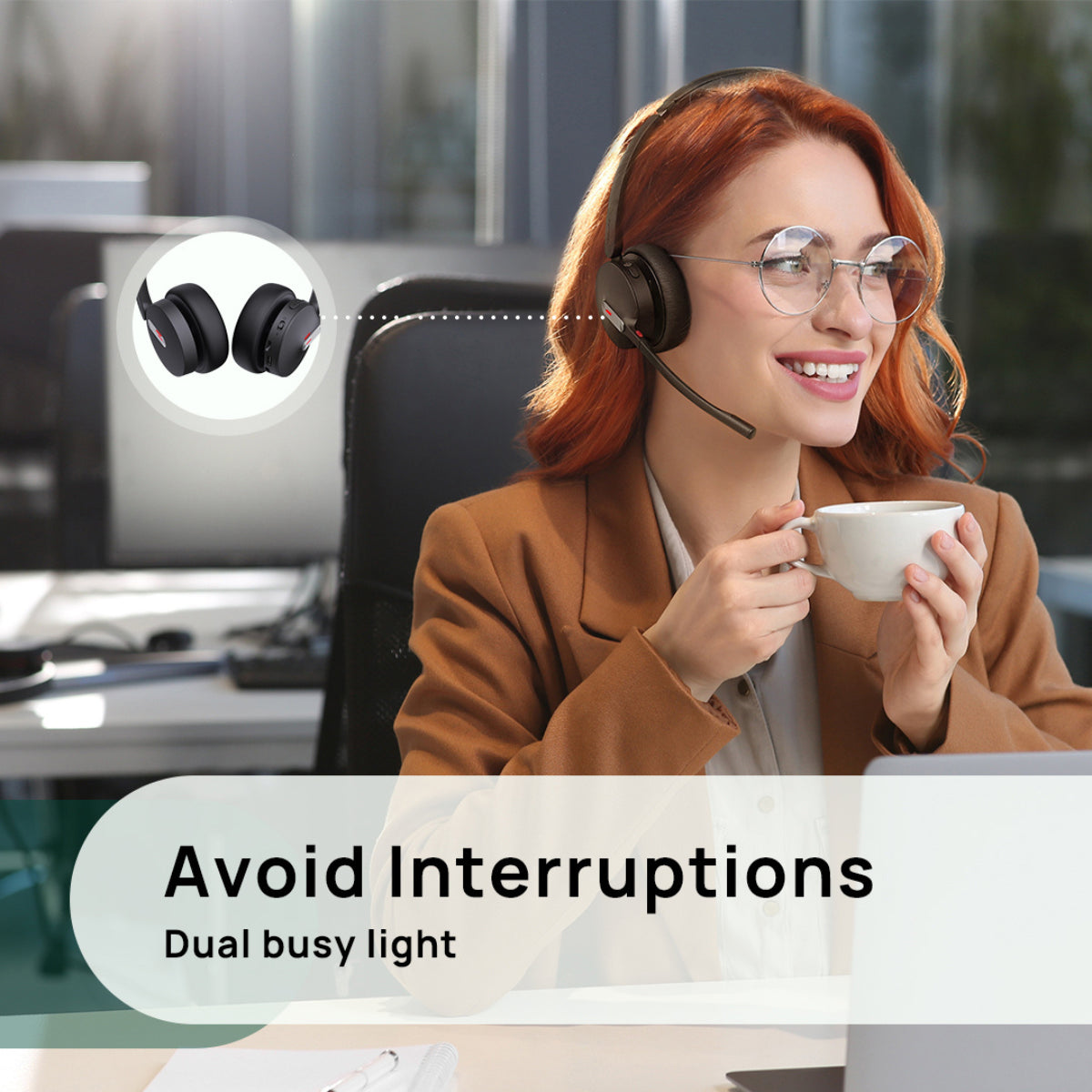 Yealink (BH70 Dual UC) Unified Communication Certified Wireless Headset w/ USB Dongle(BH70-D-UC-C/A) - 8