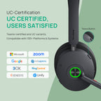 Yealink (BH74 Teams USB-C/A) Microsoft Certified Teams Bluetooth Wireless Headset(BH74-MS-C/A) - 9