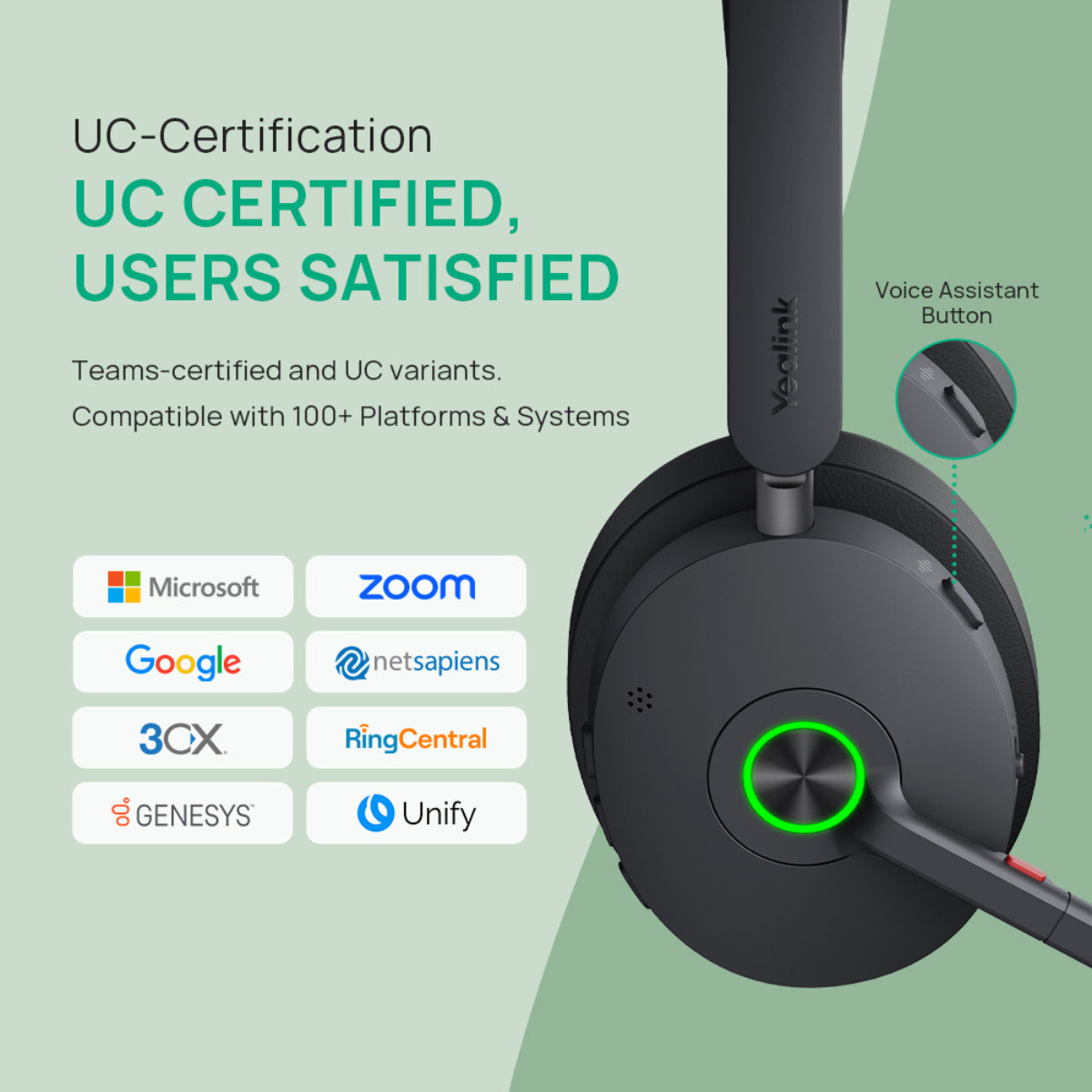Yealink (BH74 UC USB-C/A) Unified Communication Certified Bluetooth Wireless Headset w/ Stand(BH74-CH-UC-C/A) - 10