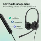 Yealink (UH34 Dual UC) Unified Communications Certified USB Wired Headset(UH34-D-UC) - 6