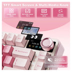 Yunzii B75 PRO QMK/VIA Knob TFT Screen Wireless Black Mechanical Keyboard - Candy Linear(KBYZB75MAXBKCD) - 5