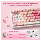 Yunzii B75 PRO QMK/VIA Knob TFT Screen Wireless Black Mechanical Keyboard - Candy Linear(KBYZB75MAXBKCD) - 6