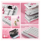Yunzii B75 PRO QMK/VIA Knob TFT Screen Wireless Black Mechanical Keyboard - Candy Linear(KBYZB75MAXBKCD) - 10