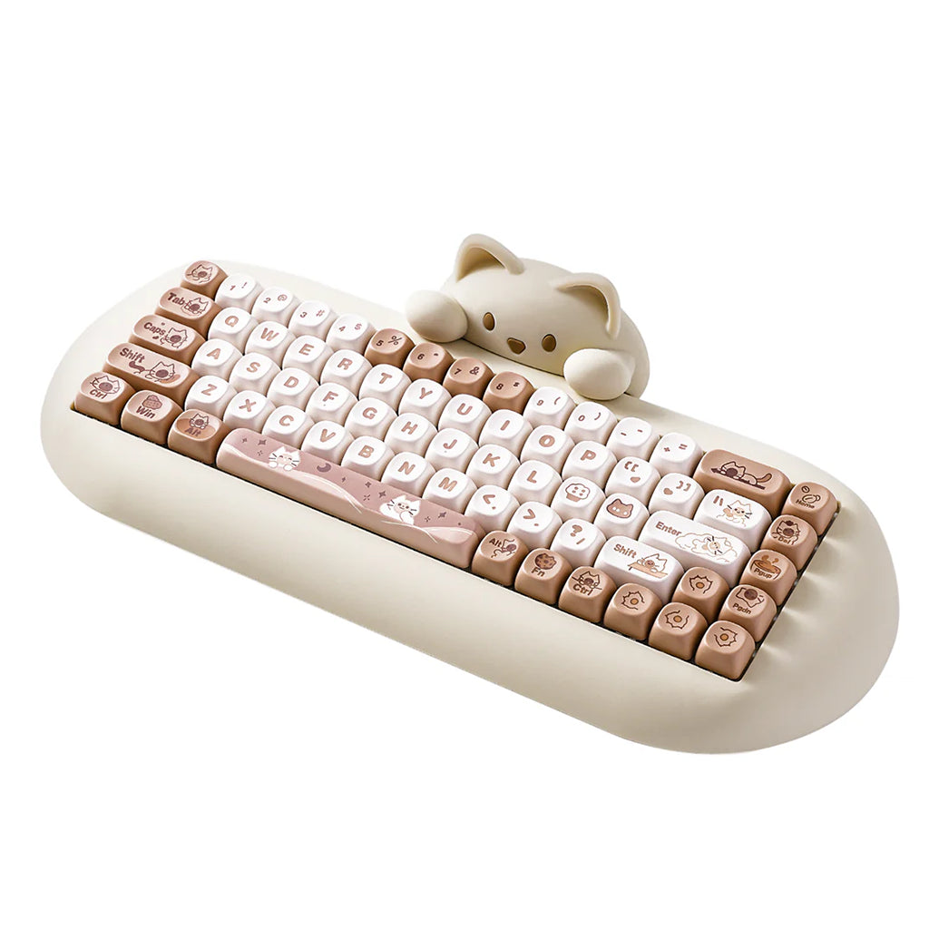 Yunzii C68 Meow Tri-Mode Hot-Swap Hi-Fi Wireless Mechanical Keyboard - Milk Switches (Coffee)(KBYZC68CFMK) - 2