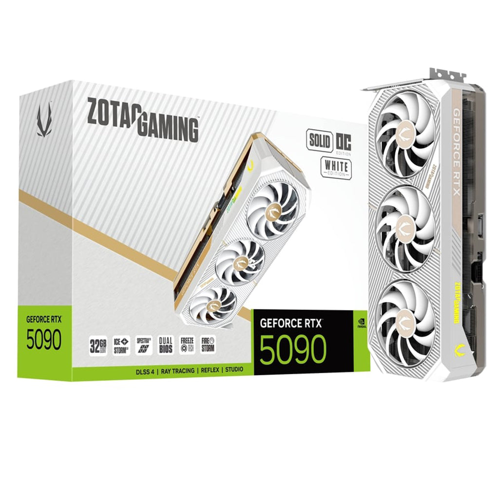 Zotac Gaming GeForce RTX 5090 SOLID OC 32GB Video Card - White(ZT-B50900Q-10P) - 1
